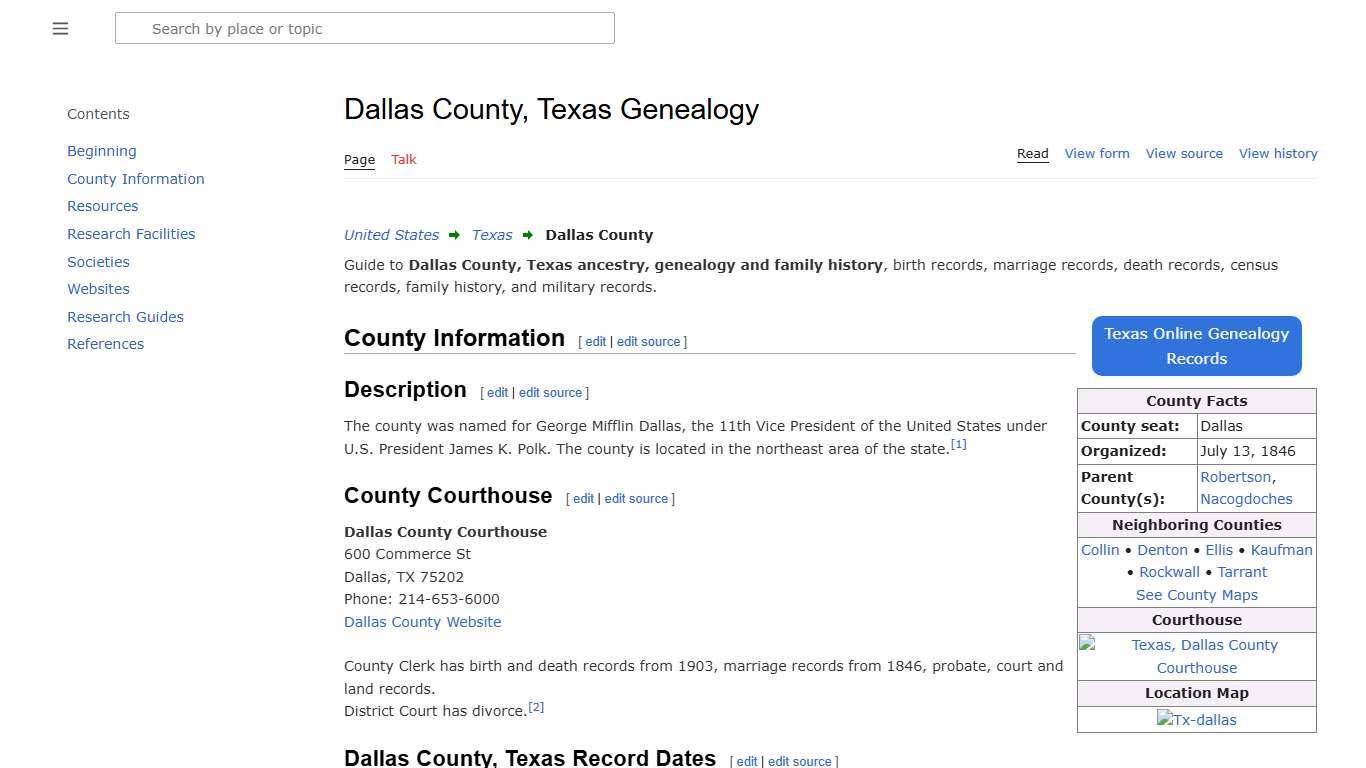 Dallas County, Texas Genealogy • FamilySearch